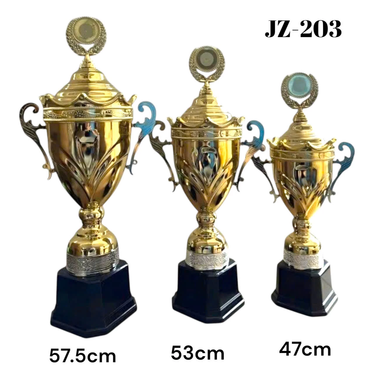 Cúp kim loại vàng JZ-203 ( Kích thước 47cm, 53cm, 7.5 cm)
